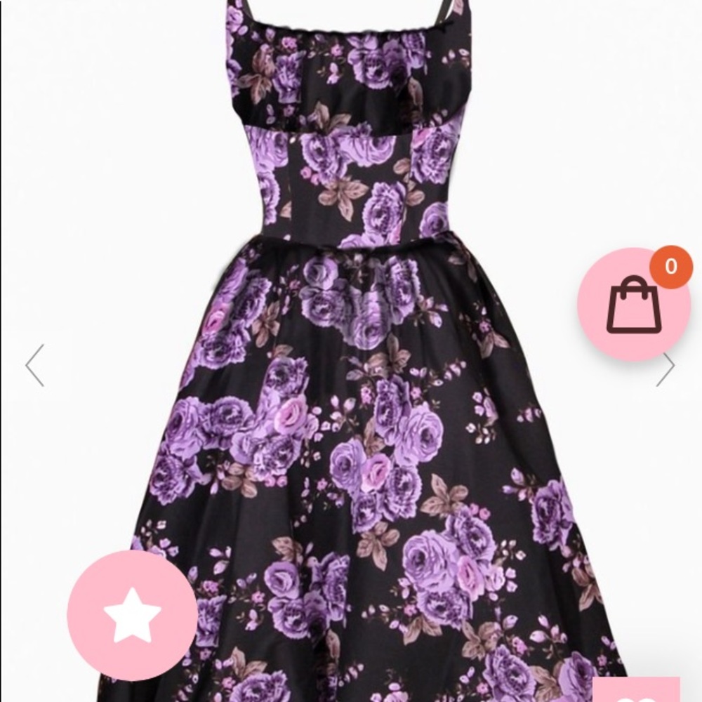ISO PINUP COUTURE ELLA DRESS PURLE ROSES SIZE 3X - Picture 2 of 4